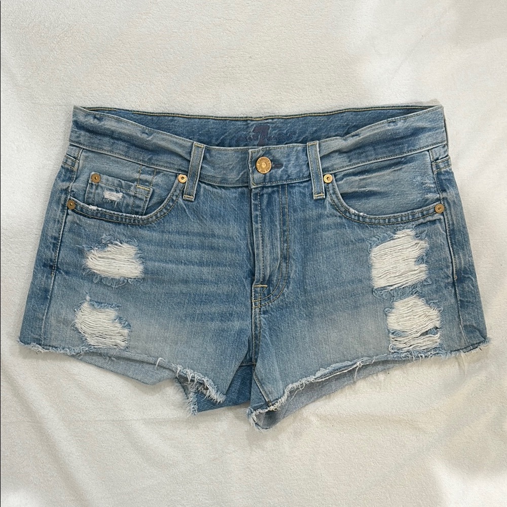 Distressed Denim Shorts